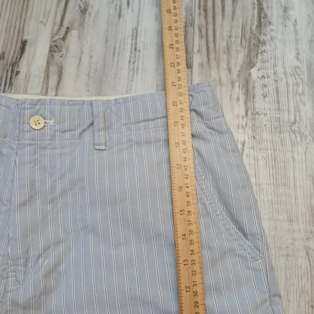 Polo Ralph Lauren Mens Blue White Striped Cotton Madison Ave Shorts Size 32